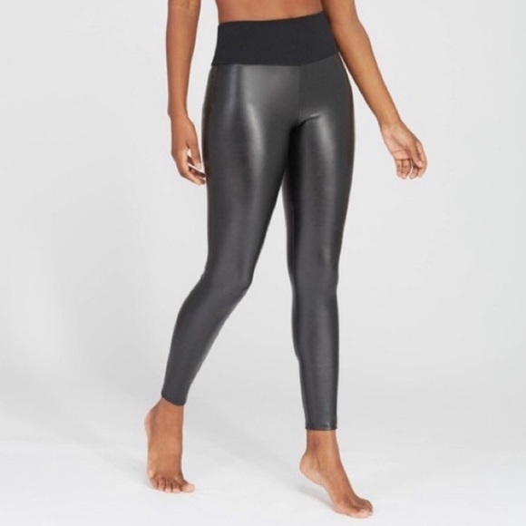 Assets- Spanx Black faux leather leggings size: S - Picture 1 of 10